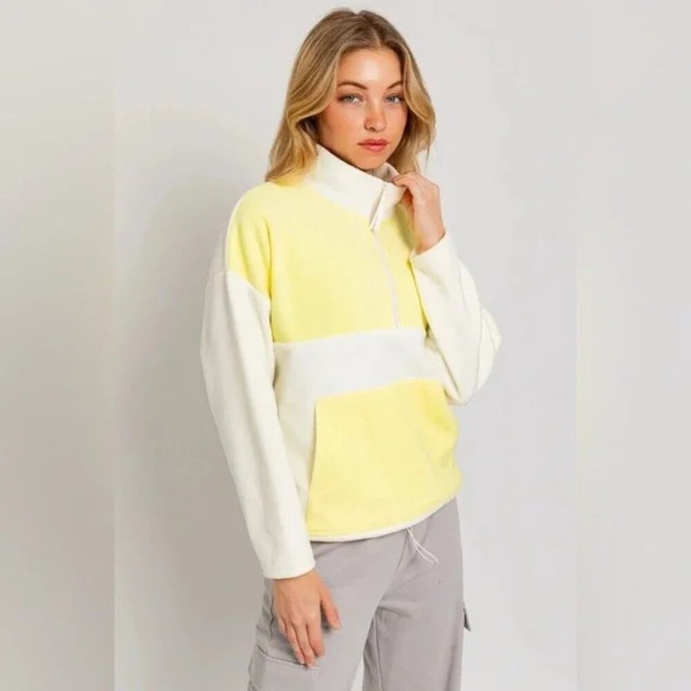 Le Lis Fleece Zip Up Drawstring Hem Pullover Sweatshirt NWT Size XS